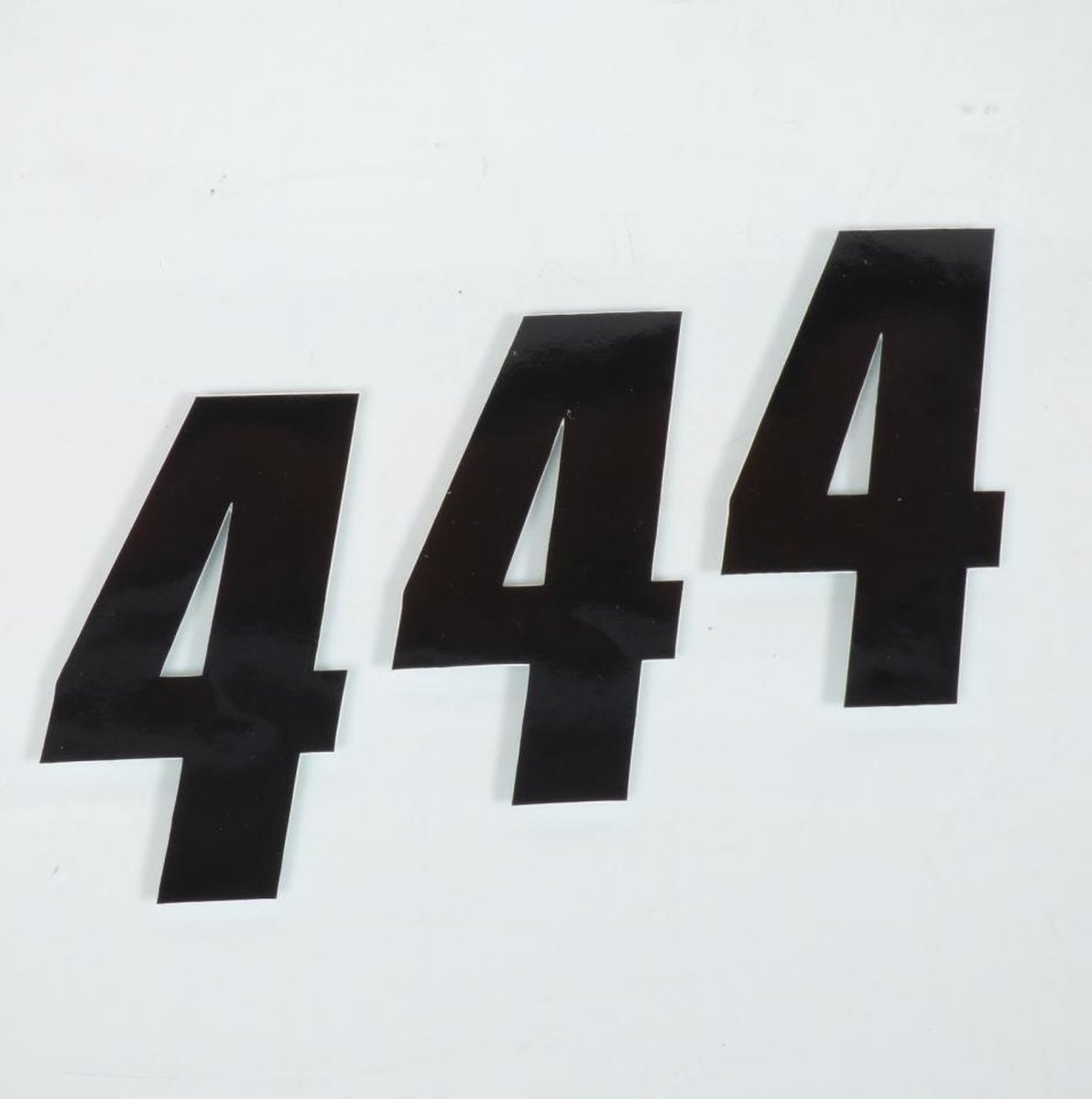 3 sticker autocollant numéro de course quatre 4 noir Blackbird 100x50 pour moto cross