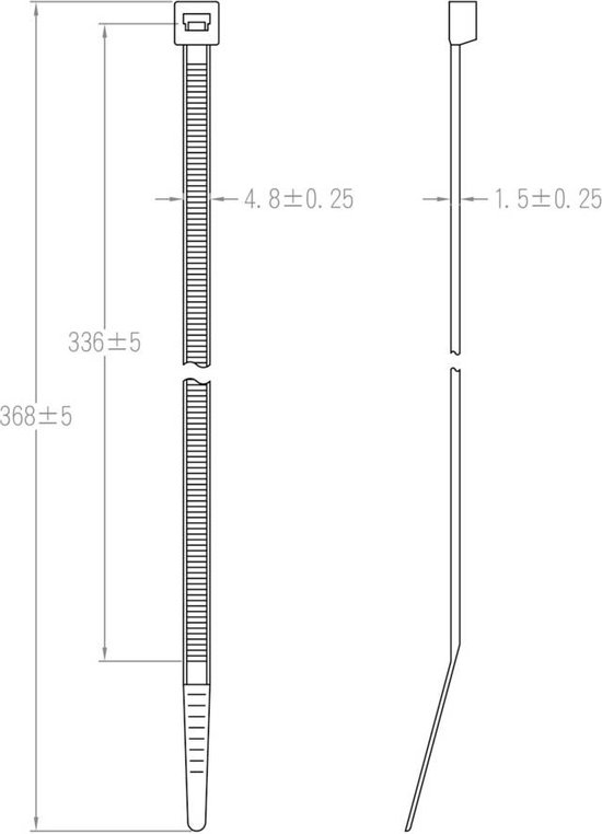 TRU COMPONENTS TC-12523688 Serre-câbles solaires 368 mm 4.8 mm noir 100 pc(s)