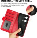Rode wallet book case met interne TPU soft shell, met kaarthouders en een magnetische sluiting.