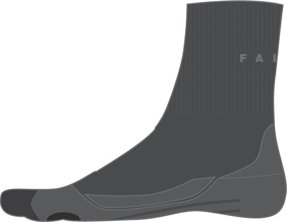 FALKE TK2 Short anti-blaar dik wol functioneel materiaal wandelsokken heren Grijs