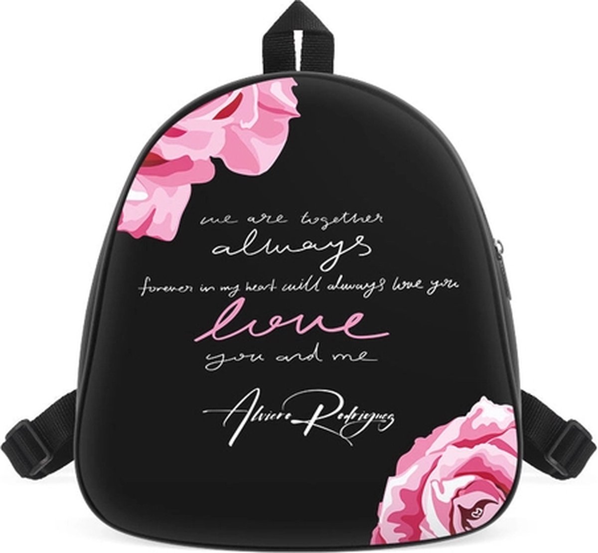 Eco gerecycled leer rugtas - verstelbare riem - rugzak - patroon van Roos always in Love