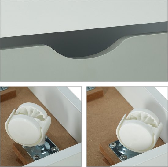 speelgoedkast 3 vakken - 70x50,5x28 cm - kinderkast op wielen - opbergkast kinderen