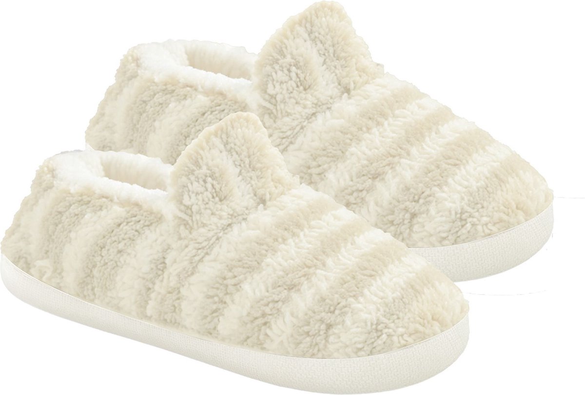 Latona Blanket® Sloffen dames - Pantoffels dames - Teddy mid - Creme - Maat 39/40