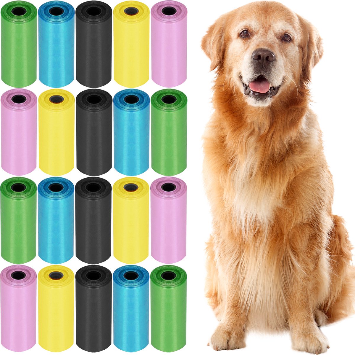 Springos Hondenpoepzakjes - 20 Rollen - Meerkleurig - 360 Stuks