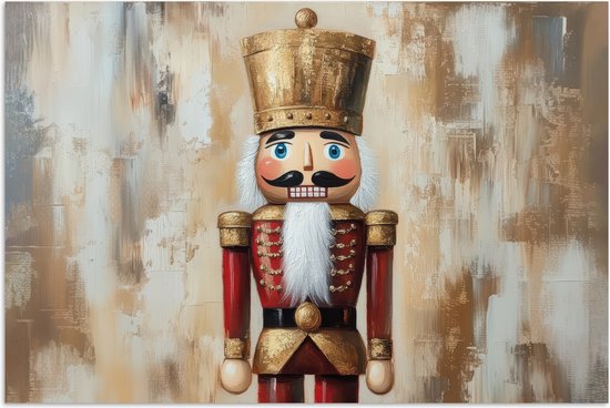 Poster 30x20 cm - Kerst - Poppetje - Abstract - Posters - Kamer decoratie - Wanddecoratie woonkamer - Muurdecoratie slaapkamer - Kerstversiering - Kerstdecoratie voor binnen - Kerstmis