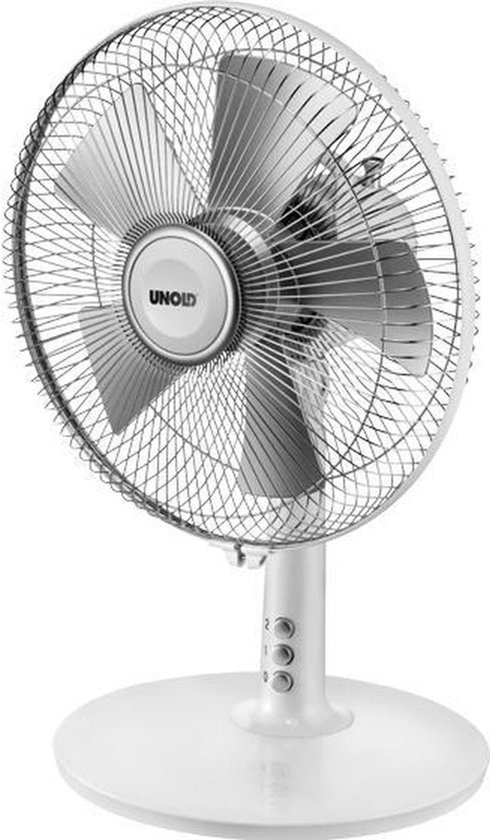 Huishoudelijke tafelventilator Unold 86810, zilver wit, 25 cm diameter, 25W, AC stroom
