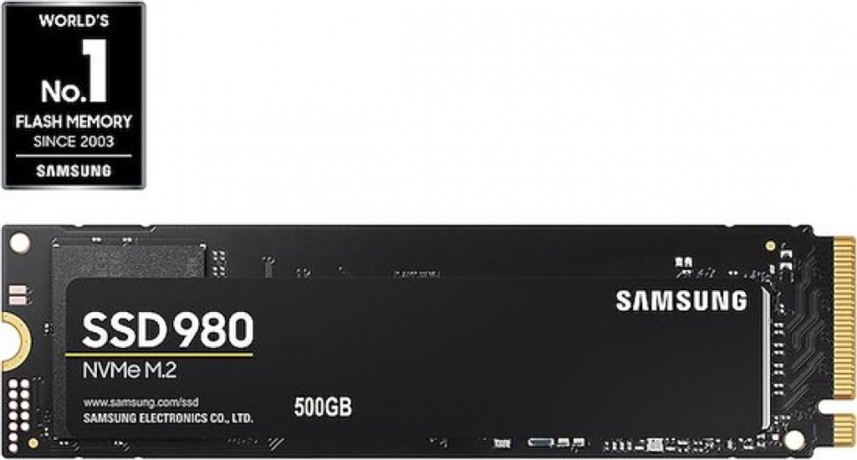 Samsung 980 - Interne SSD - PCIe 3.0 - NVMe M.2 - 500 GB | bol