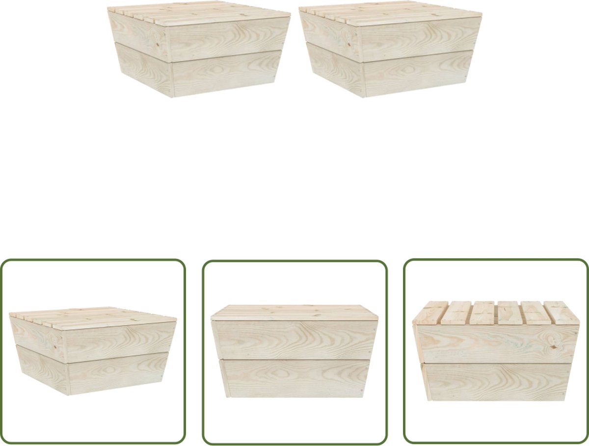 Houten tuintafels van geïmpregneerd vurenhout in set van 2.