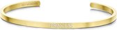 Key Moments 8KM-BG0002 - Stalen open bangle met tekst - princess - zirkonia - one-size - goudkleurig