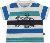 Minymo - jongens T-shirt - streep - wit groen blauw - Maat 122