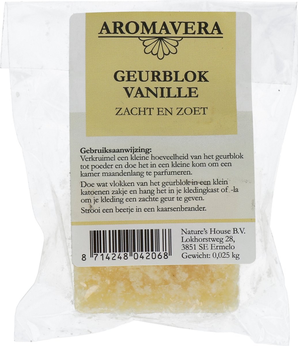 Goedkoopste Aroma Vera - Amberblokje - Geurblokje - Vanille - Voor langdurige geur - 1 stuks