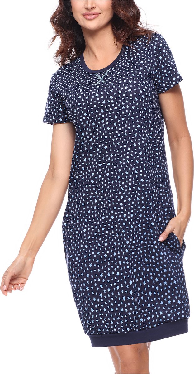 Merry Style Dames Pyjama - Korte mouwen – Katoen – Marine Sterren – S - MS-MS10-184-ND