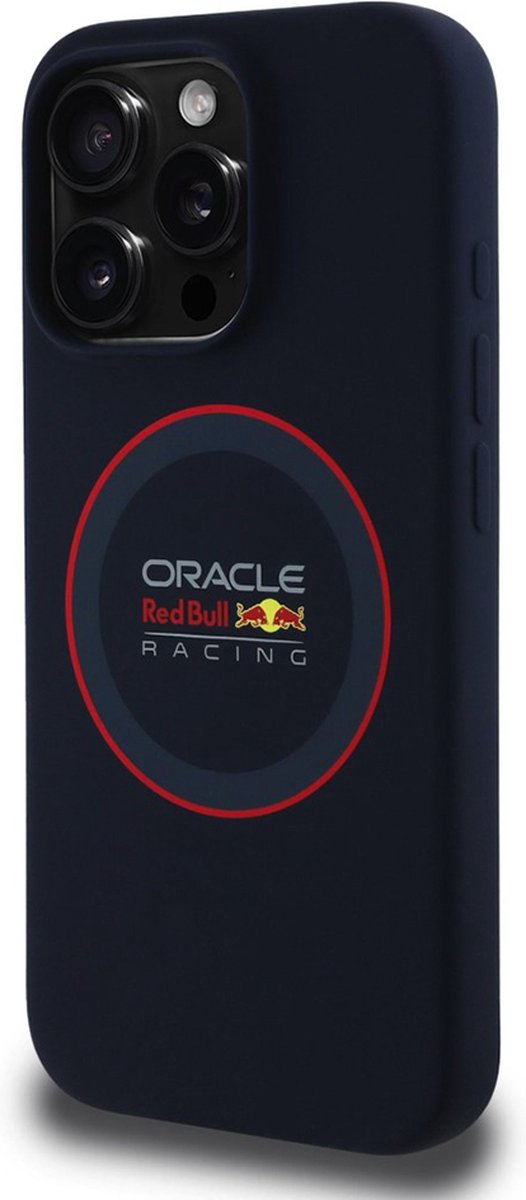 Red Bull Racing Silicone Red Ring Back Cover hoesje met MagSafe voor Apple iPhone 16 Pro - Donkerblauw van Red Bull Racing — afbeelding 3