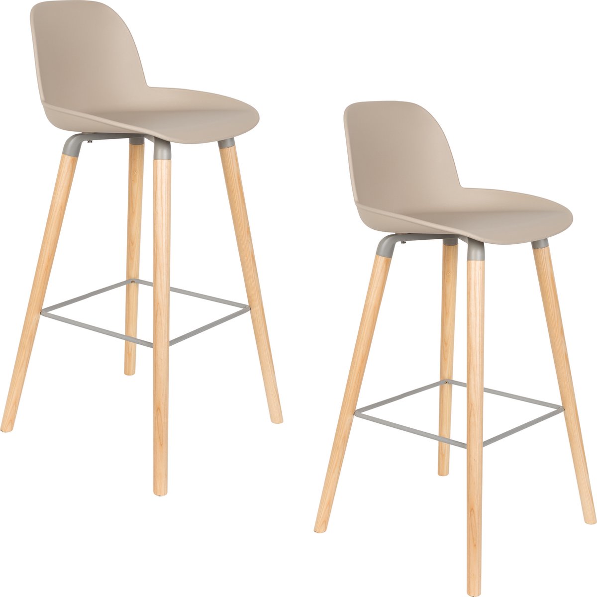 Albert Kuip Barkrukken rugleuning 75 cm Taupe - Set van 2