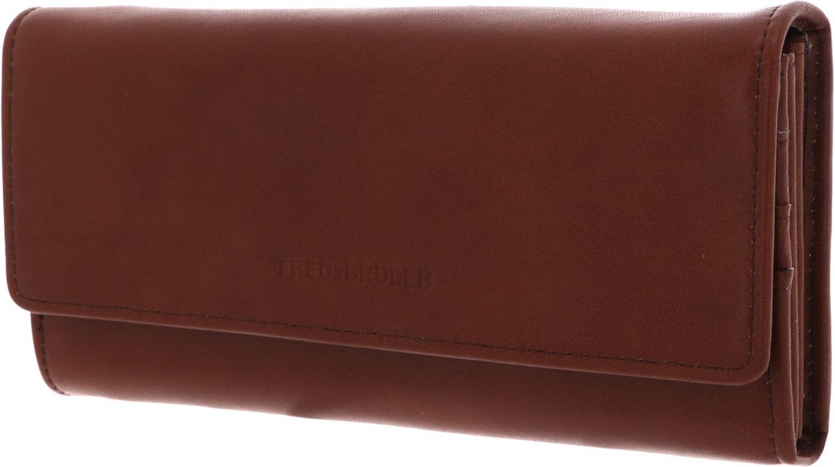 FREDsBRUDER Leren Portemonnee Jola Wallet Flappy Golden Brown Bruine