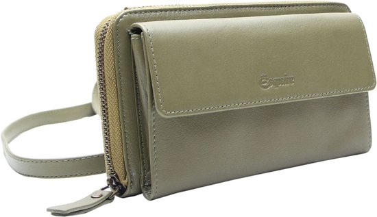 Esquire Cuir Porte-monnaie Sac téléphone portable Peru Phone Wallet Bag Olive