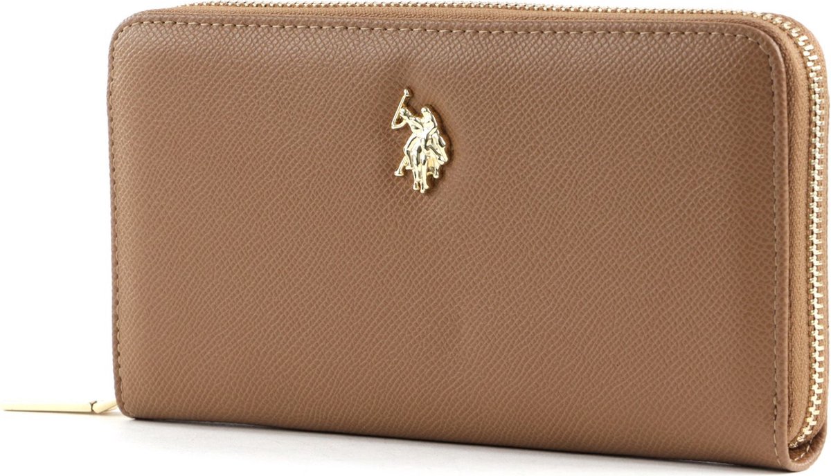 U.S. POLO ASSN. Portemonnee Jones Zip Around Wallet Camel Bruine