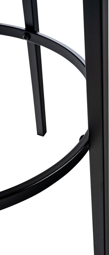 Tabouret de bar CLP Kamari - avec structure en métal - avec repose-pieds - crème