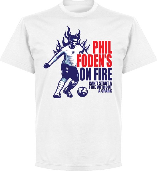T-shirt Phil Foden On Fire - Wit - S