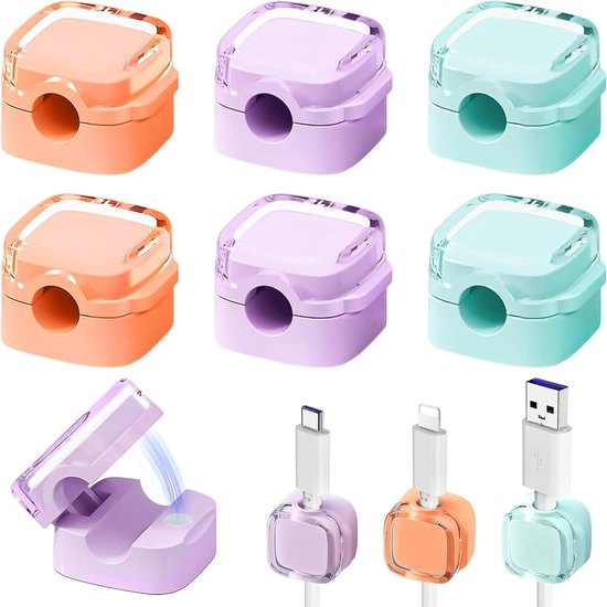 WINSNO Magnetische Kabelclips, Einhorn-Design – 6 Stück, Verstellbar & Selbstklebend