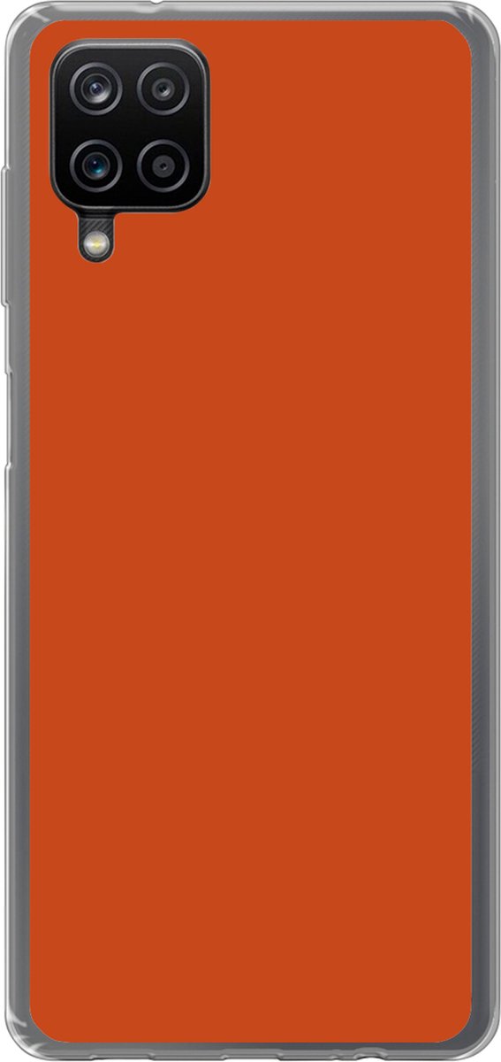 Telefoonhoesje Geschikt voor Samsung Galaxy A12 hoesje - Sienna - Aarde - Kleuren - Effen - Siliconen Telefoonhoesje Telefoonhoesje