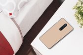 Geschikt voor OnePlus 8 hoesje - Beige - Kleuren - Effen - Siliconen Telefoonhoesje