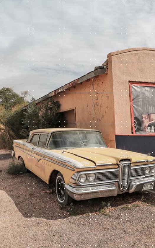 IXXI Yellow Oldtimer in Arizona - Wanddecoratie - Vintage - 100 x 160 cm