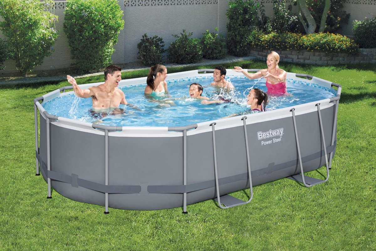 Bestway Power Steel zwembadset met filterpomp - Ovaal - 488 x 305 x 107 cm