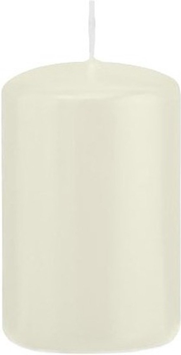 Trend Candles Cilinderkaars/stompkaars - ivoorwit - 5 x 8 cm - 18 branduren - met brandvertragende folie