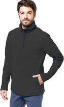 Kariban Fleece trui - antraciet - halve ritskraag - warme winter sweater - heren - polyester L