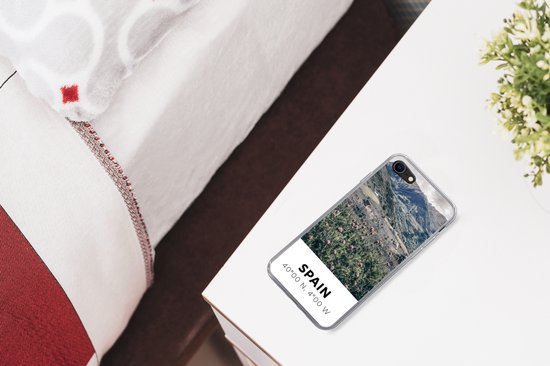 Coque iPhone 7 - Espagne - Montagnes - Fleurs - Coque de téléphone en Siliconen