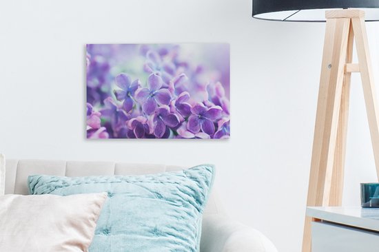 Gros plan d'un lilas violet 30x20 cm - petit - Tirage photo sur toile (Décoration murale salon / chambre) / Peintures Fleurs sur toile