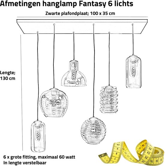 Gouden dynamisch licht met amberkleurige glazen bollen - Onolia