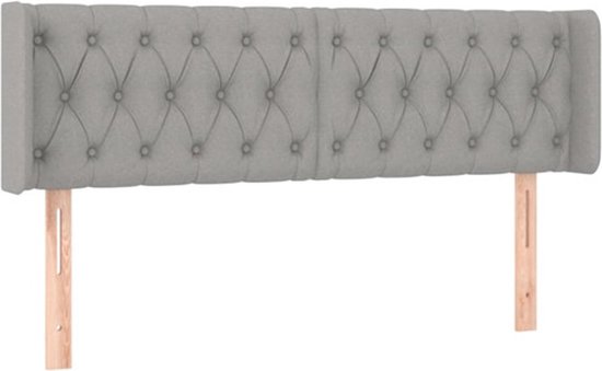 vidaXL Tête de lit - 163x16x78/88 cm - Tête de lit en tissu gris clair - Oreiller - Décoration de lit - Chambres - Meubilair Classique - Têtes de Tissus - Décoration d'intérieur Grijs - Lit confortable - Coin lecture