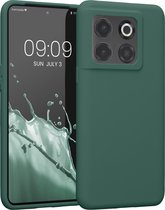kwmobile telefoonhoesje geschikt voor OnePlus 10T 5G - Hoesje met siliconen coating - Smartphone case in dennengroen