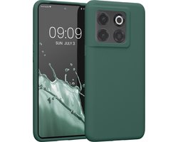 kwmobile telefoonhoesje geschikt voor OnePlus 10T 5G - Hoesje met siliconen coating - Smartphone case in dennengroen