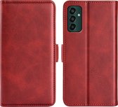 Samsung Galaxy M13 - M23 Hoesje - MobyDefend Luxe Wallet Book Case (Sluiting Zijkant) - Rood - GSM Hoesje - Telefoonhoesje Geschikt Voor Samsung Galaxy M13