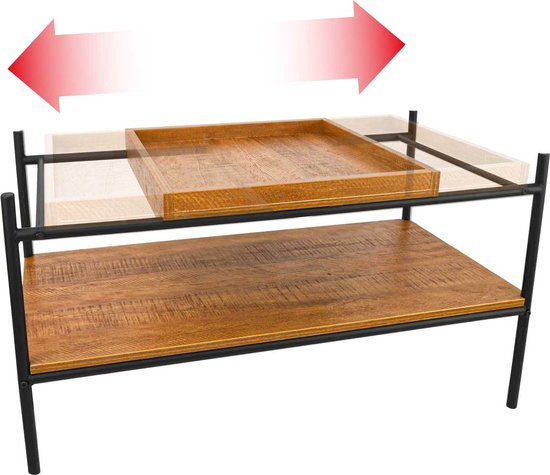 GOPLUS Salontafel in marmerlook, ovale koffietafel met metalen frame en open opbergvak, salontafel, middentafel, woonkamertafel voor woonkamer en kantoor, goud