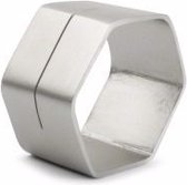 S|P Collection - Servetring 5cm zeshoekig zilver - Centro - set/4