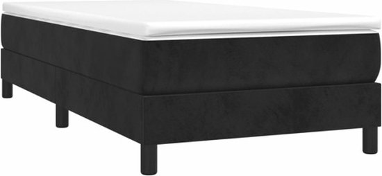 vidaXL - Boxspring - bed - fluweel - zwart - 90x200 - cm