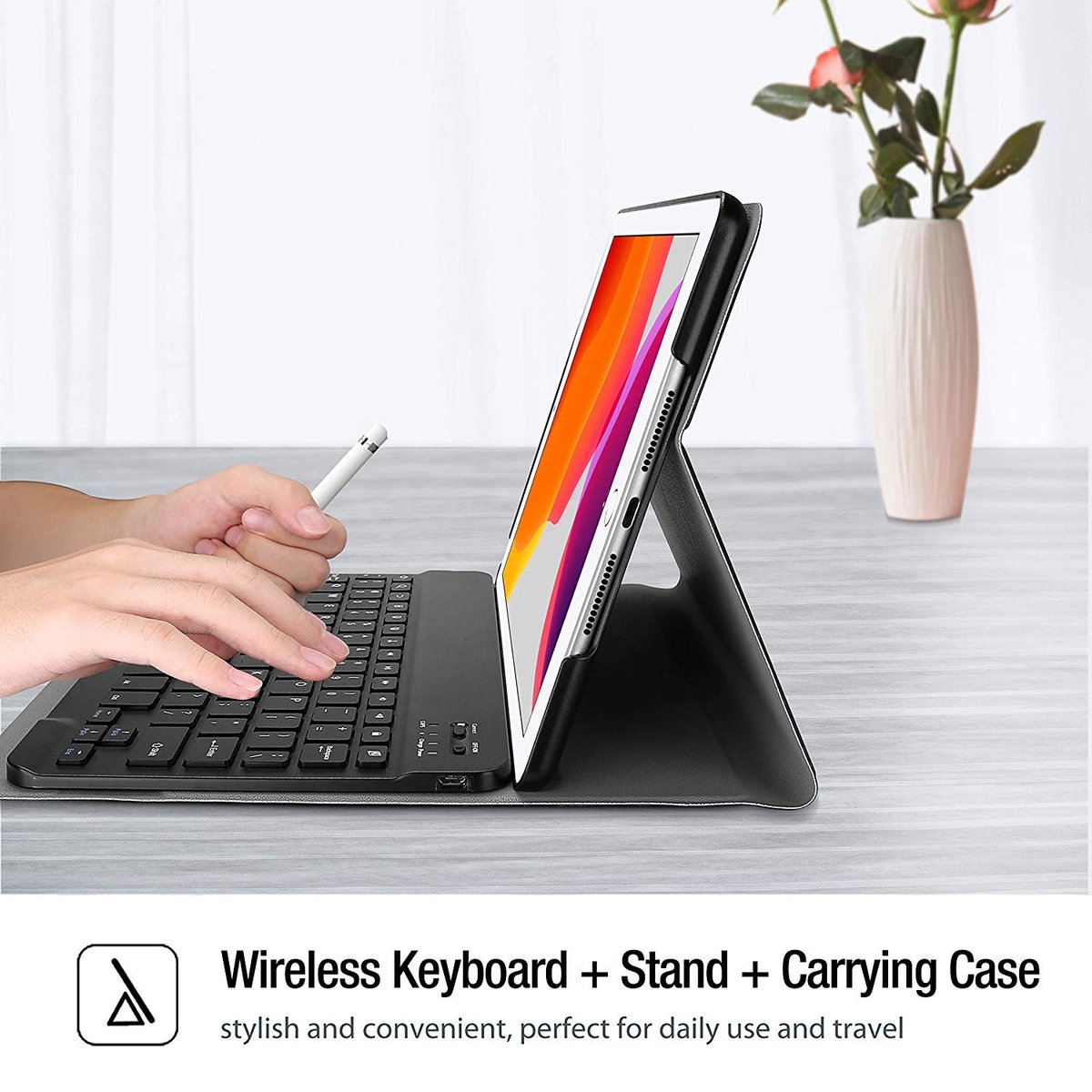 Mobiq iPad 10.2 inch (2021/2020/2019) Toetsenbord Case Donkergroen