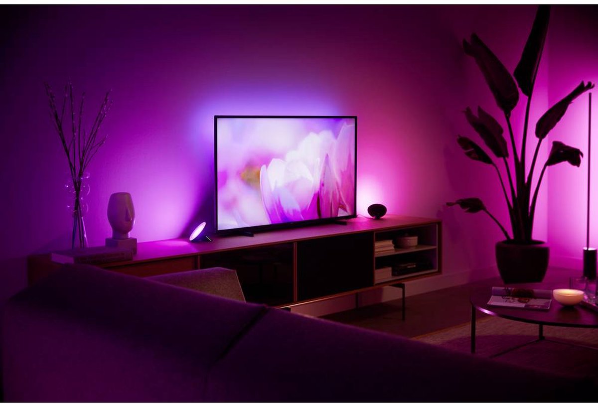 zij is rotatie Interessant Philips Hue Bloom Tafellamp - White and Color Ambiance - Gëintegreerd LED -  Zwart -... | bol.com