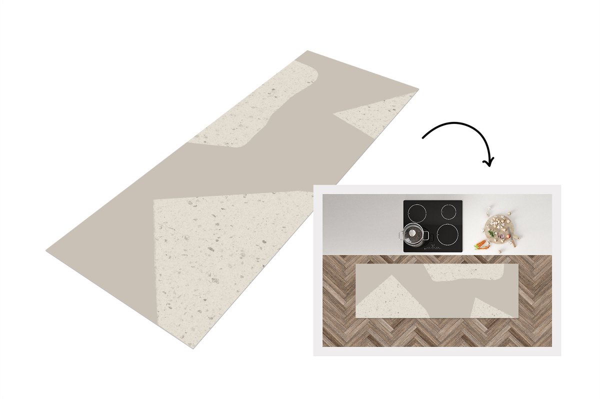 KitchenYeah Keukenloper - Loper keuken - Terrazzo - Abstract - Pastel - Patronen - 180x60 cm - Keukenloper vinyl Multicolor