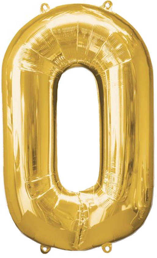 Versiering 0 Jaar Ballon Cijfer 0 Verjaardag Versiering Folie Helium Ballonnen Feest Versiering XL Formaat Goud - 86 Cm