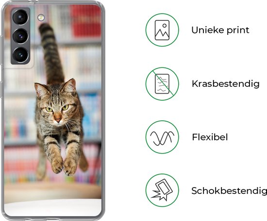 Coque Samsung Galaxy S21 - Chat - Saut - Chaise - Coque de téléphone en Siliconen