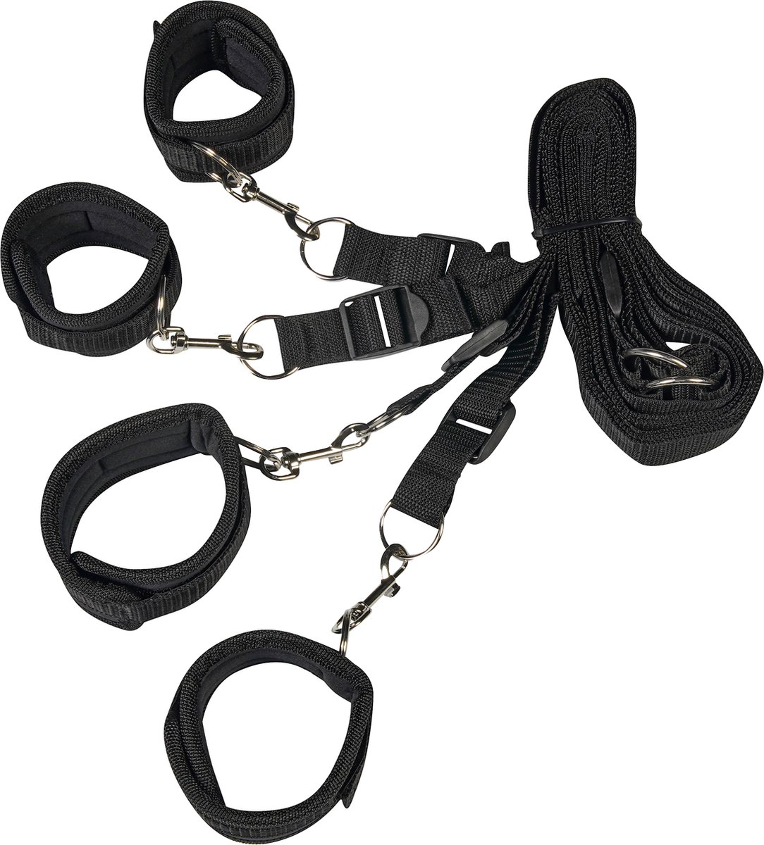 Banoch | Bondageset voor onder bed | stevige zachte neopreen boeien | makkelijk verstelbaar | zwart — afbeelding 4