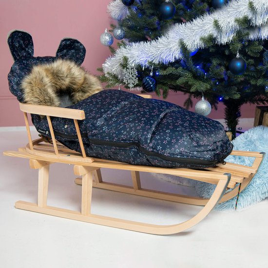 Springos Voetenzak | Voetenzak Buggy | Voetenzak Autostoel | Universeel | 90 cm | Marineblauw/Grijs — afbeelding 5