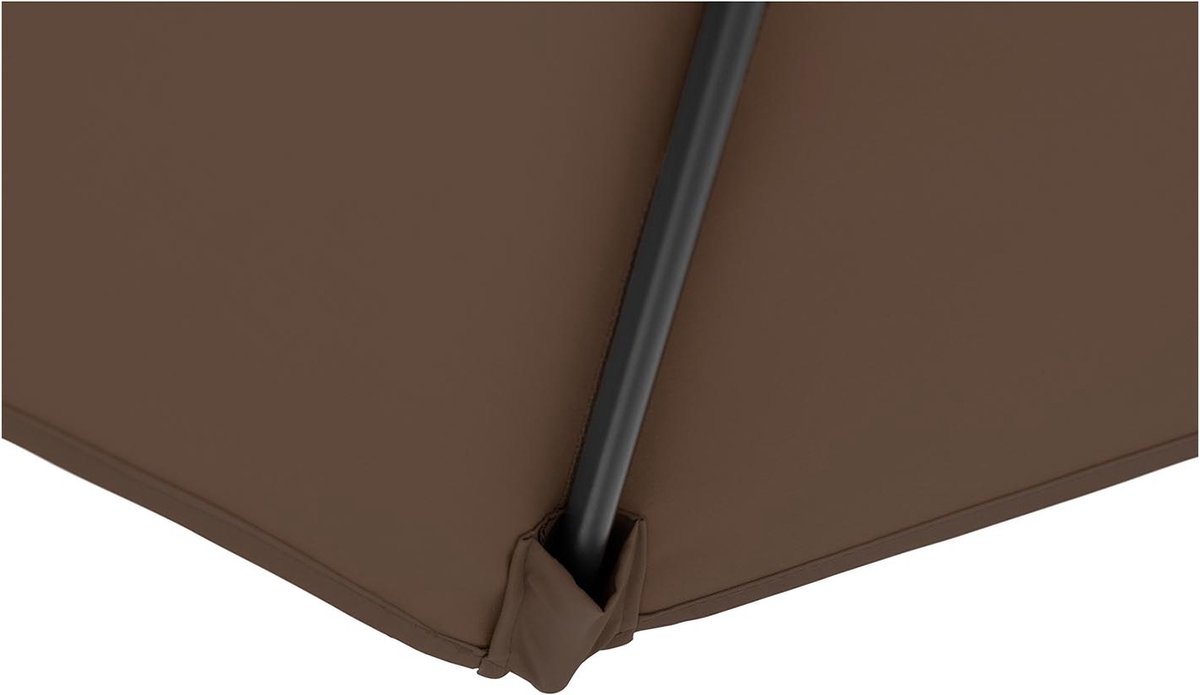 Uniprodo Zweefparasol - bruin - vierkant - 250 x 250 cm - draaibaar
