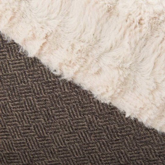 Scruffs Ellen Donut - Warme Hondenmand van Imitatiebont - Kleur Grijs, Roze of Bruin - Maat M of L - Kleur: Grijs, Maat: Large