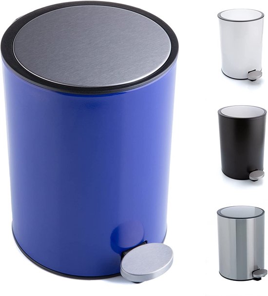 Cosmeticabak RVS 3l badkamer prullenbak met softclose systeem voor blauw